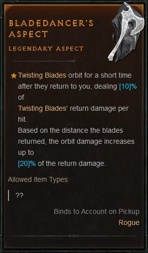 Diablo 4 Build for the Twisting Blades Rogue - Bladedancer's Aspect