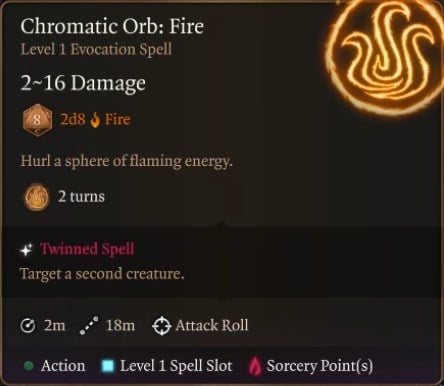 Chromatic Orb Fire Spell