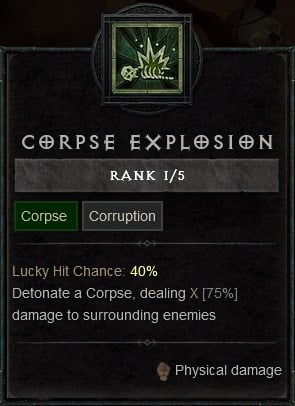 Diablo IV Build for the Blood Burst Necromancer - Corpse Explosion Skill Make Corpses Explode