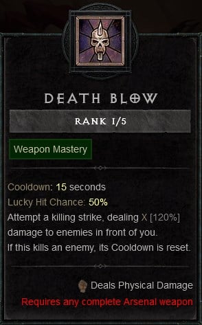 Diablo IV Build for the Whirlwind Barbarian - Death Blow Weapon Mastery Skill