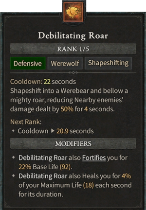 Diablo 4 Werewolf Druid Build - Debilitating Roar