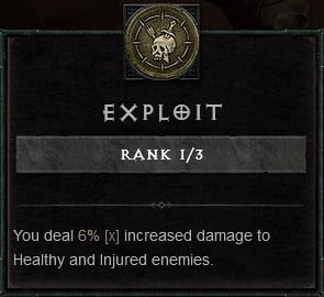 Diablo IV Build - Exploit Passive Skill