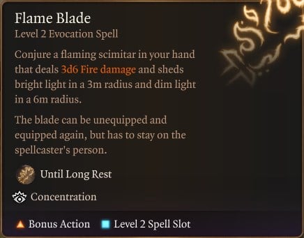 Flame Blade Spell