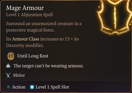 Mage Armour Spell
