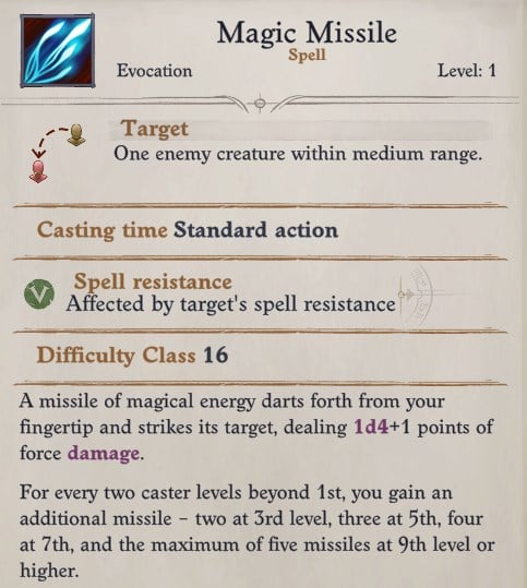 Magic Missile Pathfinder Wrath of the Righteous