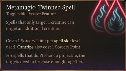 Metamagic Twinned Spell for the Sorcerer