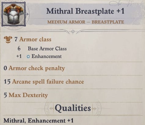Mithral Breastplate +1 Daeran Pathfinder Wrath of the Righteous Build