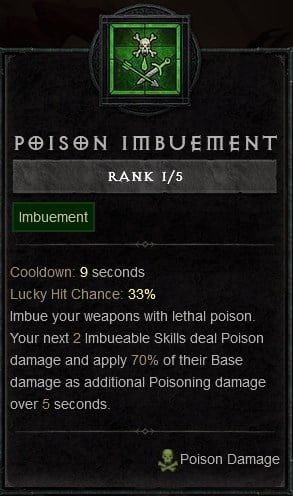 Diablo IV Build for the Poison Flurry Rogue - Poison Imbuement Skill to Deal Poison Damage