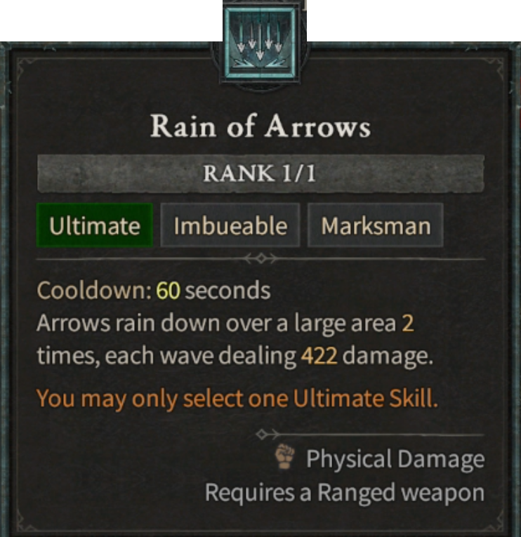 Diablo 4 Rogue Build - Rain of Arrows Ultimate Skill