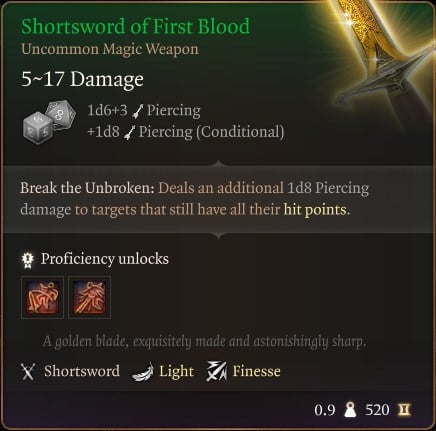 Shortsword of First Blood