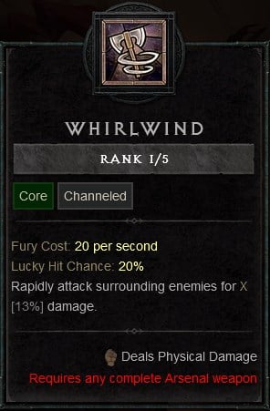 Diablo IV Build for the Barbarian Class - Whirlwind Core Skill